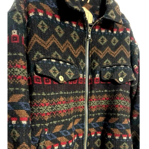 VTG Woolrich Wool Aztec Southwest Ranch Barn Chore Coat Jacket Men’s Large - Picture 6 of 12